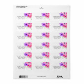 Whimsical floral Wedding Adressaufkleber (Vorne)