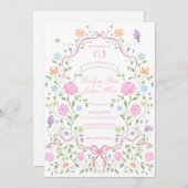 Whimsical Floral Wedding Einladung (Vorne/Hinten)