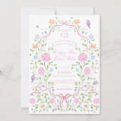 Whimsical Floral Wedding Einladung (Vorderseite)