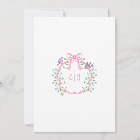 Whimsical Floral Wedding Einladung (Rückseite)