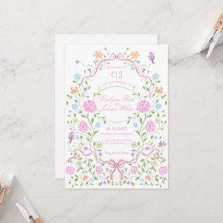 Whimsical Floral Wedding Einladung