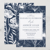 Whimsical Floral Wedding Einladung (Vorne/Hinten)