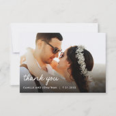 Whimsical Floral Wedding Foto Danke Karte (Vorderseite)