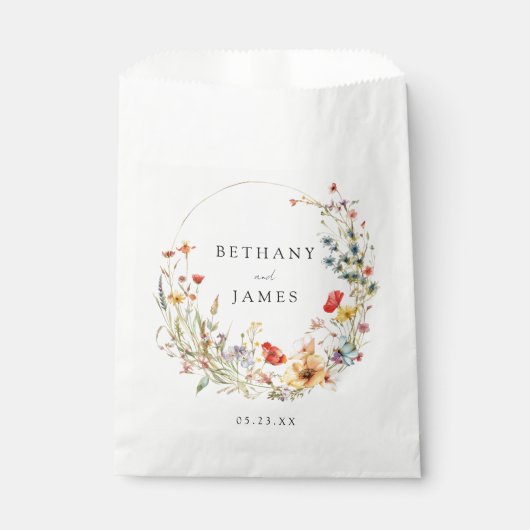 Whimsical Floral Wedding Geschenktütchen (Vorderseite)