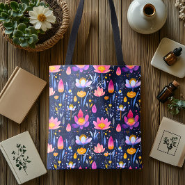 Whimsical Floral Wellness Tote Beutel Tasche