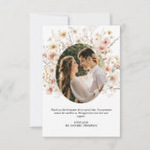Whimsical Floral Wildblumen Foto Hochzeit Dankeskarte (Rückseite)