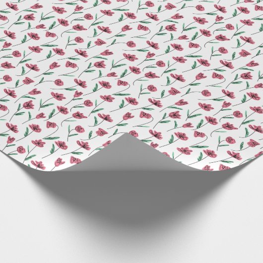 Whimsical Floral Wrapping Paper - Scribbly Blume Geschenkpapier (Ecke)
