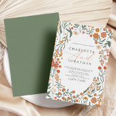 Whimsical Floral Wreath farbenfrohe Hochzeit Einladung