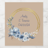 Whimsical Floral Wreath Label Weinetikett (Einzelnes Label)