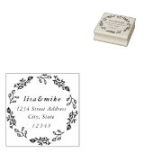 Whimsical Floral Wreath Wedding Rücksendeadresse Gummistempel (Stempel)