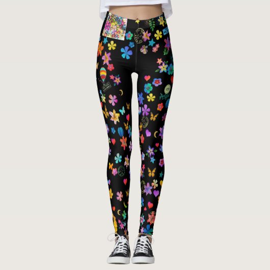 Whimsical Floral Yoga Leggings (Vorderseite)