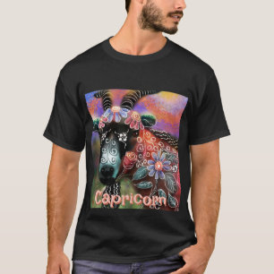 Whimsical Floral Ziege Capricorn Personalisiert T-Shirt