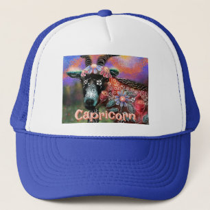 Whimsical Floral Ziege Capricorn Personalisiert Truckerkappe