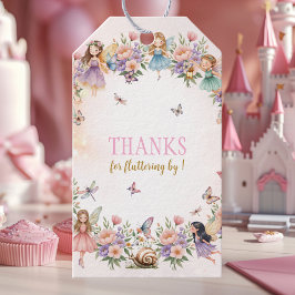 Whimsical flower fairy birthday Thank You Gift Tag Geschenkanhänger