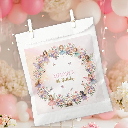 Whimsical Flower Fairy Garten 4. Geburtstag Geschenktütchen