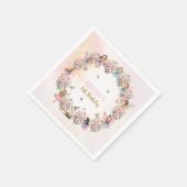 Whimsical Flower Fairy Garten 6. Geburtstag  Serviette (Ecke)