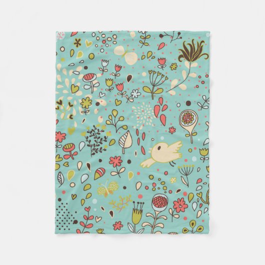Whimsical Flower Garden Fleece Blanket (Vorderseite)