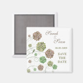 Whimsical Flower Garden Speichern Sie das Date Mag Magnet (Vorderseite/Rückseite)