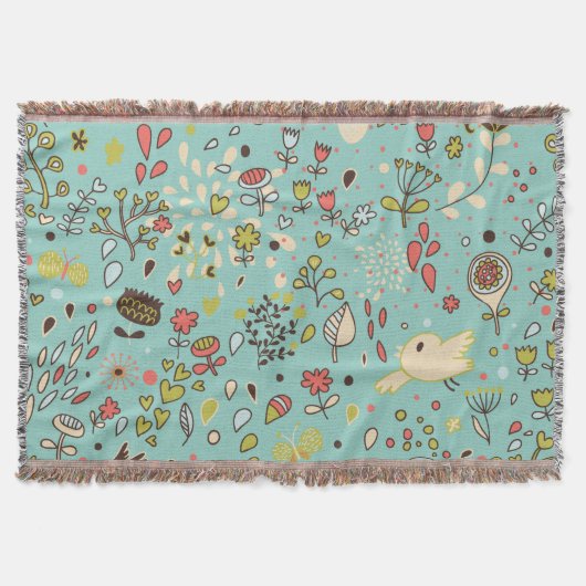 Whimsical Flower Garden Throw Blanke Decke (Vorderseite)
