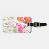 Whimsical Flowers Acrylic Luggage Tag Gepäckanhänger (Vorderseite horizontal)