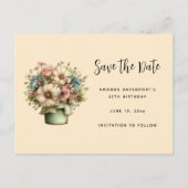 Whimsical Flowers in a Planter Pot Cute Ankündigungspostkarte (Vorderseite)