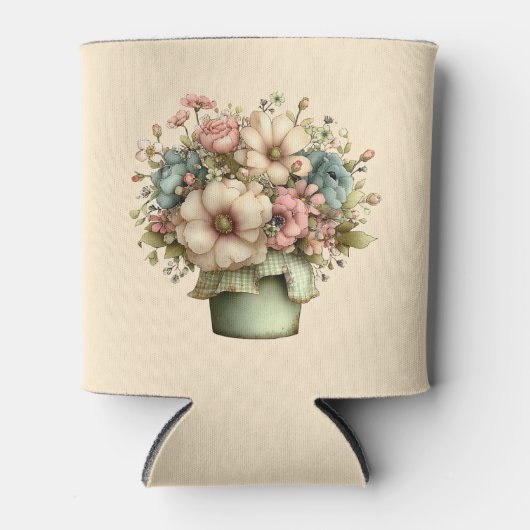 Whimsical Flowers in a Planter Pot Cute Dosenkühler (Vorderseite)