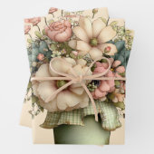 Whimsical Flowers in a Planter Pot Cute Geschenkpapier Set (Beispiel)