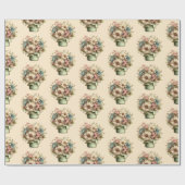 Whimsical Flowers in a Planter Pot Cute Pattern Geschenkpapier (Flach)