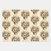 Whimsical Flowers in a Planter Pot Cute Pattern Geschenkpapier Set (Vorderseite 3)