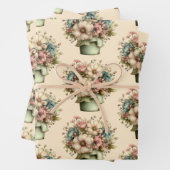 Whimsical Flowers in a Planter Pot Cute Pattern Geschenkpapier Set (Beispiel)
