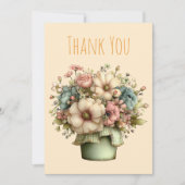 Whimsical Flowers in a Planter Pot Dankeskarte (Vorderseite)