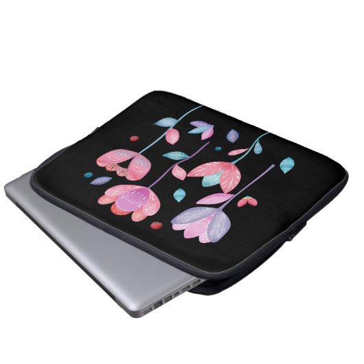 Whimsical Flowers  Laptopschutzhülle (Vorne Knopf)