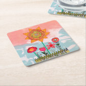 Whimsical Flowers Rechteckiger Pappuntersetzer (angewinkelt)