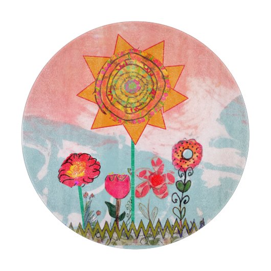 Whimsical Flowers  Schneidebrett (Vorderseite)