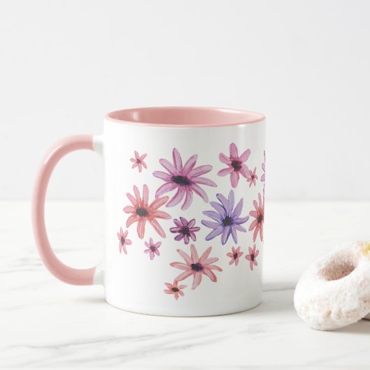 Whimsical Flowers Tasse (Mit Donut)