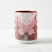 Whimsical Flügel: 3D Pink Butterfly Tasse (Mittel)