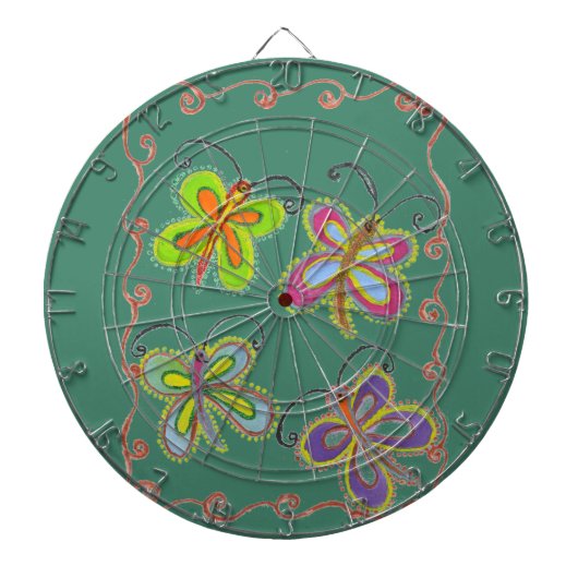 Whimsical Flügel: Atemberaubendes Schmetterlingsde Dartscheibe (vorne)