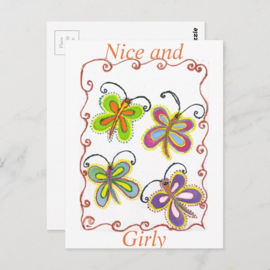 Whimsical Flügel: Atemberaubendes Schmetterlingsde Postkarte (Vorne/Hinten)