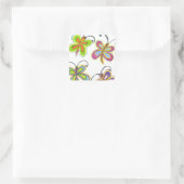 Whimsical Flügel: Atemberaubendes Schmetterlingsde Quadratischer Aufkleber (Tasche)