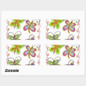 Whimsical Flügel: Atemberaubendes Schmetterlingsde Rechteckiger Aufkleber (Blatt)