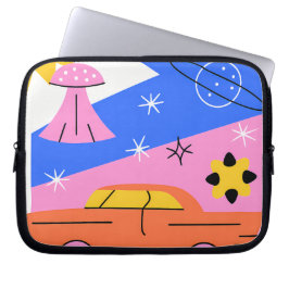 Whimsical Flying Car Dreamscape Illustration Laptopschutzhülle