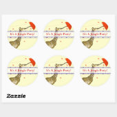 Whimsical Flying Giraffe Rote Umbrella Stickers (Blatt)