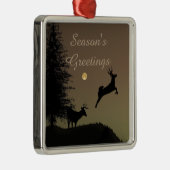 Whimsical Flying Rentier-Silhouette Ornament Aus Metall (Rechts)