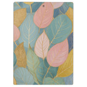 Whimsical Foliage: Pastellfarben-Blätter Klemmbrett (Rückseite)