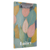 Whimsical Foliage: Pastellfarben-Blätter Klemmbrett (Rechts)