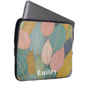 Whimsical Foliage: Pastellfarben-Blätter Laptopschutzhülle (Vorne Rechts)