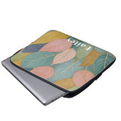 Whimsical Foliage: Pastellfarben-Blätter Laptopschutzhülle (Vorne Knopf)