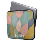 Whimsical Foliage: Pastellfarben-Blätter Laptopschutzhülle (Vorderseite Links)