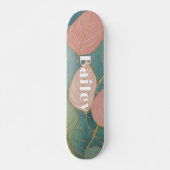 Whimsical Foliage: Pastellfarben-Blätter Skateboard (Vorne)