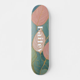 Whimsical Foliage: Pastellfarben-Blätter Skateboard